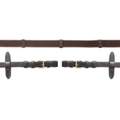 Schockemöhle Rênes avec Arrêts Marron foncé/Or Schockemöhle Rênes avec Arrêts Marron foncé/Or