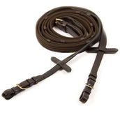 Schockemöhle Rênes avec Arrêts Marron foncé/Or Schockemöhle Rênes avec Arrêts Marron foncé/Or