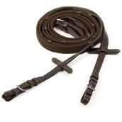 Schockemöhle Rênes avec Arrêts DonkerMarron/Argent Schockemöhle Rênes avec Arrêts DonkerMarron/Argent