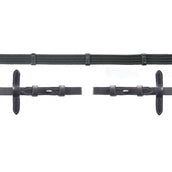 Schockemöhle Rênes Webband avec Arrêts Noir/Argent Schockemöhle Rênes Webband avec Arrêts Noir/Argent