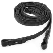 Schockemöhle Rênes Webband avec Arrêts Noir/Argent Schockemöhle Rênes Webband avec Arrêts Noir/Argent