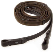 Schockemöhle Rênes Webband avec Arrêts DonkerMarron/Argent Schockemöhle Rênes Webband avec Arrêts DonkerMarron/Argent