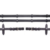 Schockemöhle Rênes Caoutchouc/Cuir avec Boucles Noir/Argent Schockemöhle Rênes Caoutchouc/Cuir avec Boucles Noir/Argent