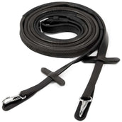 Schockemöhle Rênes Neo Line Caoutchouc Clip Noir/Argent Schockemöhle Rênes Neo Line Caoutchouc Clip Noir/Argent