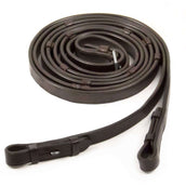 Schockemöhle Rênes Lisse Cuir avec Arrêts DonkerMarron/Argent Schockemöhle Rênes Lisse Cuir avec Arrêts DonkerMarron/Argent