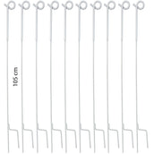 Agradi Power Piquet de Clôture Acier de Ressort avec Boucle 10 Pièces Métal Blanc Agradi Power Piquet de Clôture Acier de Ressort avec Boucle 10 Pièces Métal Blanc