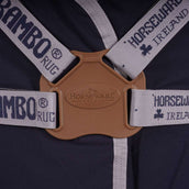 Rambo Couverture d'Écurie Helix Fermeture Disque Marin/Argente Rambo Couverture d'Écurie Helix Fermeture Disque Marin/Argente