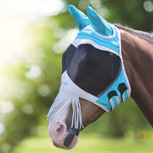 Shires Masque Anti-Mouches avec Oreilles et Nez Franges Teal Shires Masque Anti-Mouches avec Oreilles et Nez Franges Teal