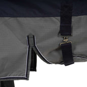 EQUITHÈME Turnout Rug Tyrec avec Rabat Ventral 600D 300g Marine/Gris Dots EQUITHÈME Turnout Rug Tyrec avec Rabat Ventral 600D 300g Marine/Gris Dots