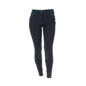 EQUITHÈME Pantalon d'Équitation Verona Noir/Turquoise EQUITHÈME Pantalon d'Équitation Verona Noir/Turquoise