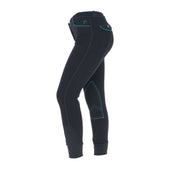 EQUITHÈME Pantalon d'Équitation Verona Noir/Turquoise EQUITHÈME Pantalon d'Équitation Verona Noir/Turquoise