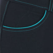 EQUITHÈME Pantalon d'Équitation Verona Noir/Turquoise EQUITHÈME Pantalon d'Équitation Verona Noir/Turquoise