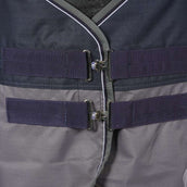 EQUITHÈME Couverture Imperméable Tyrex 600D 50g Marine/Gris Dots EQUITHÈME Couverture Imperméable Tyrex 600D 50g Marine/Gris Dots