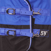 EQUITHÈME Couverture d'Extérieur Tyrex 1200D Aisance 0g avec Demi Cou Bleu/Noir EQUITHÈME Couverture d'Extérieur Tyrex 1200D Aisance 0g avec Demi Cou Bleu/Noir