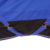 EQUITHÈME Couverture d'Extérieur Tyrex 1200D Aisance 150g avec Demi Cou Bleu/Noir EQUITHÈME Couverture d'Extérieur Tyrex 1200D Aisance 150g avec Demi Cou Bleu/Noir