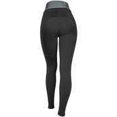 EQUITHÈME Legging d'Équitation Tea Pull-On Silicone Genouillères Noir/Kaki EQUITHÈME Legging d'Équitation Tea Pull-On Silicone Genouillères Noir/Kaki