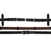 Schockemöhle Rênes Caoutchouc/Cuir avec Boucles DonkerMarron/Argent Schockemöhle Rênes Caoutchouc/Cuir avec Boucles DonkerMarron/Argent