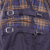 HKM Couverture à Col Haut Providence Karo 1200D 300g Remplissage en Coton Carreaux Marine/Marron HKM Couverture à Col Haut Providence Karo 1200D 300g Remplissage en Coton Carreaux Marine/Marron