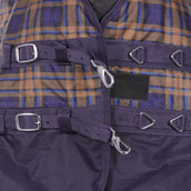 HKM Couverture à Col Haut Providence Karo 1200D 300g Remplissage en Coton Carreaux Marine/Marron HKM Couverture à Col Haut Providence Karo 1200D 300g Remplissage en Coton Carreaux Marine/Marron