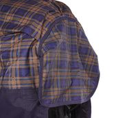 HKM Couverture à Col Haut Providence Karo 1200D 300g Remplissage en Coton Carreaux Marine/Marron HKM Couverture à Col Haut Providence Karo 1200D 300g Remplissage en Coton Carreaux Marine/Marron