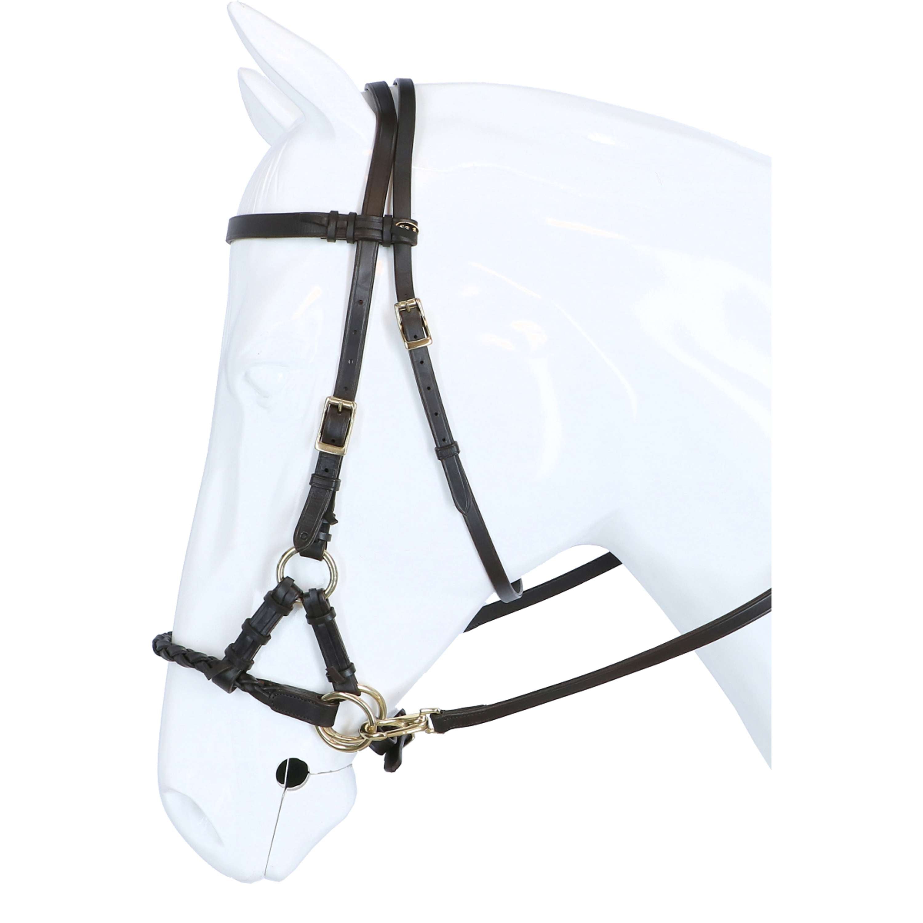 Bride à mors simple + rênes pour cheval de loisir noir + fourrure hh nouveaux cristaux bleus - France Bride à mors simple + rênes pour cheval de loisir noir + fourrure hh nouveaux cristaux bleus - France