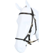 F.R.A. Bridon sans Mors Pariba Side Pull Rênes en Cuir Marron/Brass Metal F.R.A. Bridon sans Mors Pariba Side Pull Rênes en Cuir Marron/Brass Metal