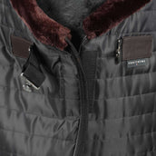 EQUITHÈME Couverture d'Écurie Teddy Doublé de Peau de Mouton Synthétique Noir/Beige EQUITHÈME Couverture d'Écurie Teddy Doublé de Peau de Mouton Synthétique Noir/Beige