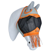 Shires Masque Anti-Mouches Air Motion avec Oreilles et Franges Orange Shires Masque Anti-Mouches Air Motion avec Oreilles et Franges Orange