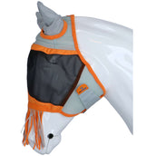 Shires Masque Anti-Mouches Air Motion avec Oreilles et Franges Orange Shires Masque Anti-Mouches Air Motion avec Oreilles et Franges Orange