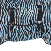 HKM Couverture Anti-Mouches Zebra avec Couvre-cou Aqua/Noir HKM Couverture Anti-Mouches Zebra avec Couvre-cou Aqua/Noir