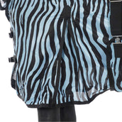 HKM Couverture Anti-Mouches Zebra avec Couvre-cou Aqua/Noir HKM Couverture Anti-Mouches Zebra avec Couvre-cou Aqua/Noir