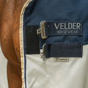 Velder Horsewear Premium Couverture Anti-Mouches Waterproof-Top Navy/Pearl Silver Velder Horsewear Premium Couverture Anti-Mouches Waterproof-Top Navy/Pearl Silver