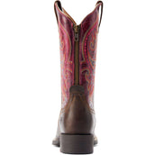 Ariat Bottes Western Round Up Back Zip Femme Worn Mocha/Rasberry Ariat Bottes Western Round Up Back Zip Femme Worn Mocha/Rasberry