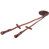 BR Rênes Linge 19mm Antidérapant Blinde Tabac BR Rênes Linge 19mm Antidérapant Blinde Tabac