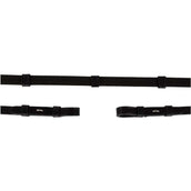 BR Rênes Caoutchouc avec Arrêts Noir/Argent BR Rênes Caoutchouc avec Arrêts Noir/Argent