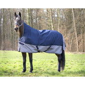 EQUITHÈME Turnout Rug Tyrex High Neck 600D 300g Marine/Gris Dots EQUITHÈME Turnout Rug Tyrex High Neck 600D 300g Marine/Gris Dots