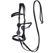 F.R.A. Hackamore Calli Stuk Hook Rênes en Cuir Noir F.R.A. Hackamore Calli Stuk Hook Rênes en Cuir Noir