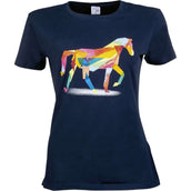 HKM T-Shirt Colourful Horse Bleu Foncé HKM T-Shirt Colourful Horse Bleu Foncé