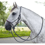 HKM Licol en Corde Deko avec Rêne Gris foncé/Vigne HKM Licol en Corde Deko avec Rêne Gris foncé/Vigne