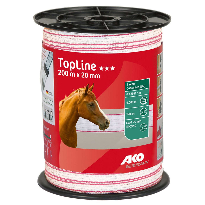 Ako Ruban de Clôture Topline 200m Blanc/rose Ako Ruban de Clôture Topline 200m Blanc/rose