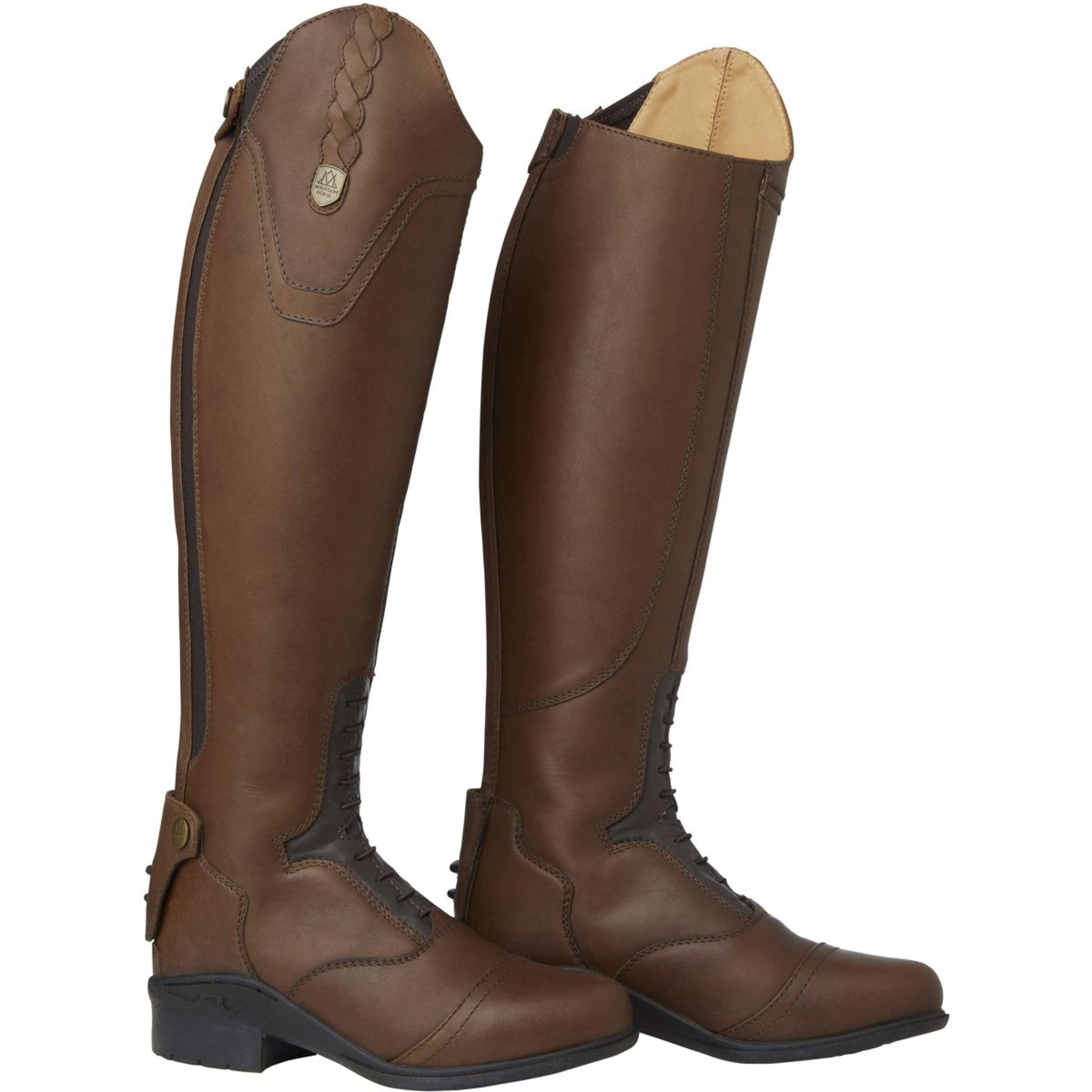 Boots équitation croute de cuir junior - 500 marron CAPERLAN Boots équitation croute de cuir junior - 500 marron CAPERLAN