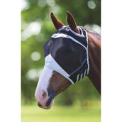 Shires Masque Anti-Mouches Filet Fin avec Découpe D'oreille Noir Shires Masque Anti-Mouches Filet Fin avec Découpe D'oreille Noir