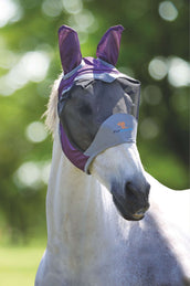 Shires Masque Anti-Mouches Deluxe avec Oreilles Violet Shires Masque Anti-Mouches Deluxe avec Oreilles Violet