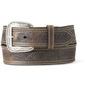 Ariat Ceinture Tooled Double Stitched Marron Ariat Ceinture Tooled Double Stitched Marron