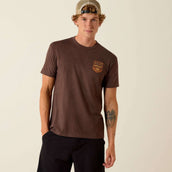 Ariat T-Shirt Strip Patriotic Badge Tee Hommes Brown Heather Ariat T-Shirt Strip Patriotic Badge Tee Hommes Brown Heather