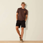 Ariat T-Shirt Strip Patriotic Badge Tee Hommes Brown Heather Ariat T-Shirt Strip Patriotic Badge Tee Hommes Brown Heather