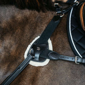 Dyon Protection de Poitrail 5 points New English Peau de Mouton Synthétique Noir Dyon Protection de Poitrail 5 points New English Peau de Mouton Synthétique Noir