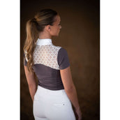 Equestrian Stockholm T-shirt de Concours Crystal Champion Blanc/Dark Violet Equestrian Stockholm T-shirt de Concours Crystal Champion Blanc/Dark Violet