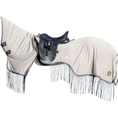 HKM Couverture de Marcheur Anti-Mouches Fringes Couvre-cou Amovible Argent/Gris HKM Couverture de Marcheur Anti-Mouches Fringes Couvre-cou Amovible Argent/Gris
