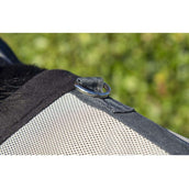 HKM Couverture Anti-Mouches Fringes Couvre-cou Amovible Argent/Gris HKM Couverture Anti-Mouches Fringes Couvre-cou Amovible Argent/Gris